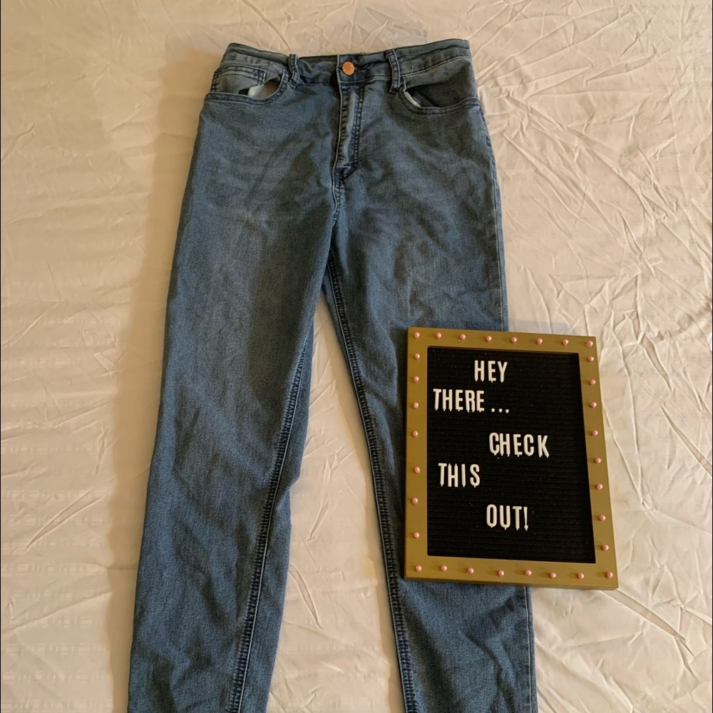 Forever 21 Light Washed High Waisted Skinny Jeans